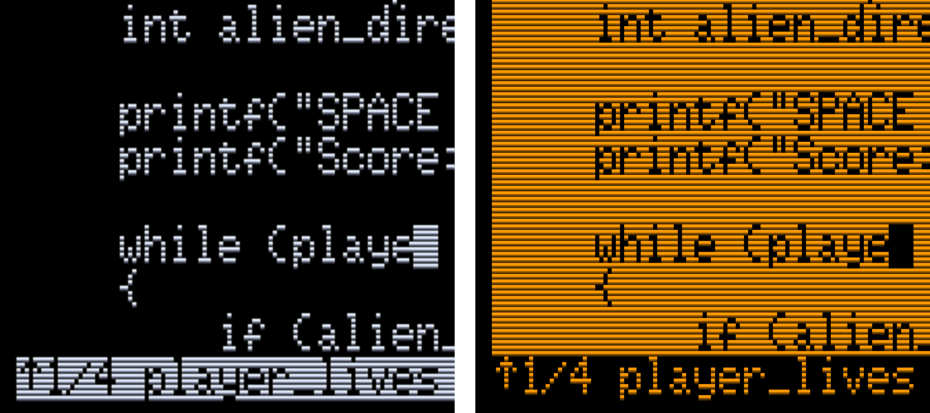 S/800 showing two of three monochrome modes
