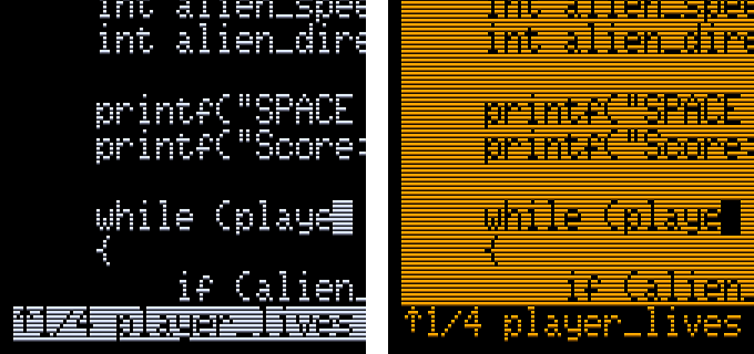 S/800 showing two of three monochrome modes